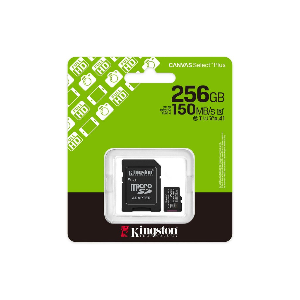 Kingston Canvas Select Plus Gen3 256GB microSD Card with Adapter