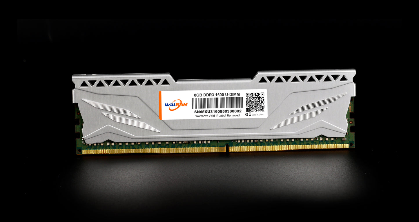 8GB 1600mhz Walram DDR3 DIMM RAM with Heatsink - Silver