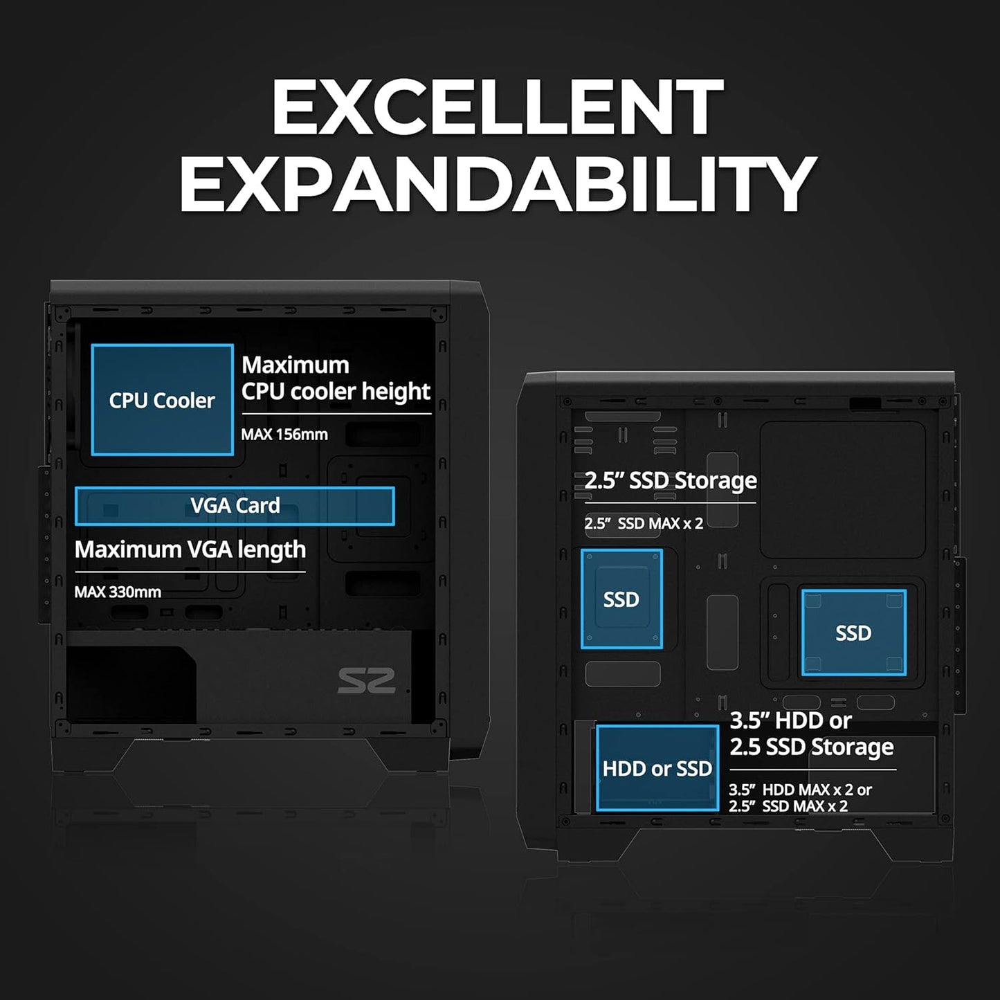 Zalman S2 ATX Black Mid Tower Case