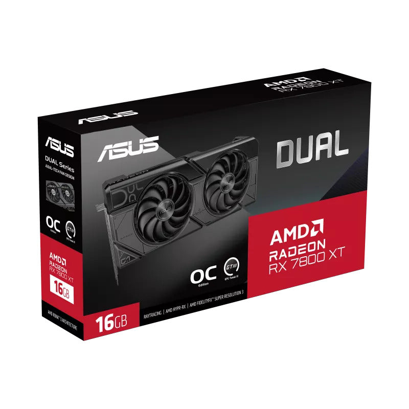 ASUS DUAL Radeon RX 7800 XT OC Edition 16GB GDDR6 Graphics Card