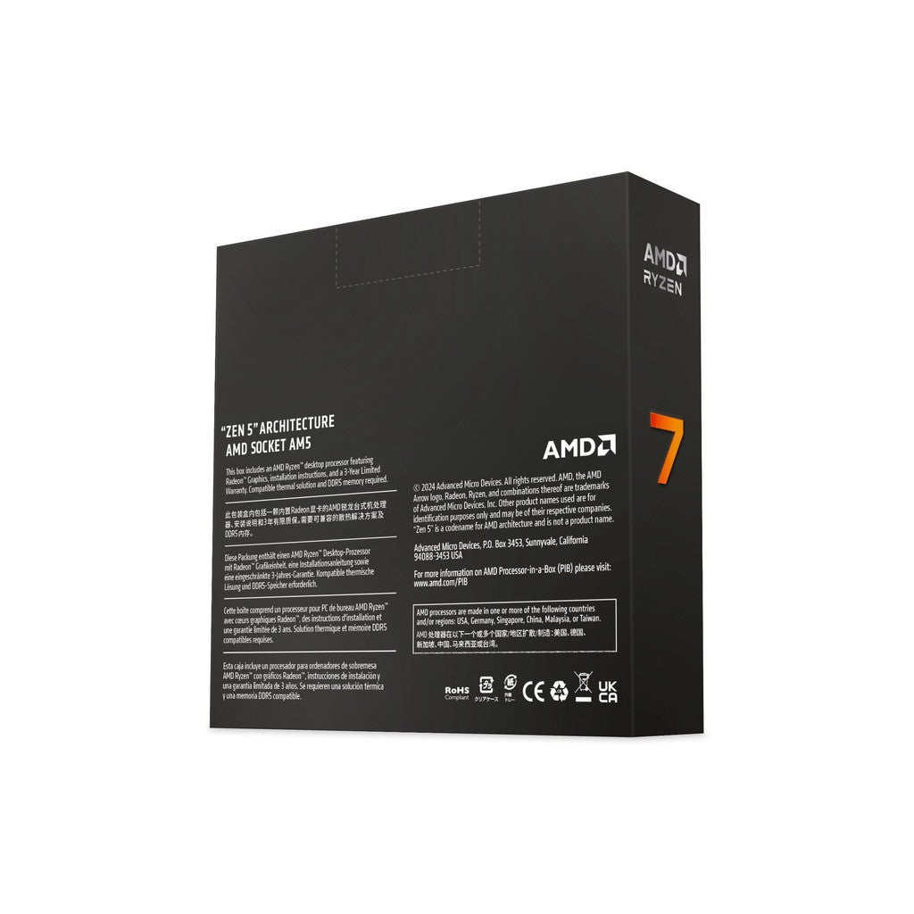 AMD Ryzen 7 9700X CPU 9 Cores 16 Threads 5.5Ghz Max Turbo Frequency