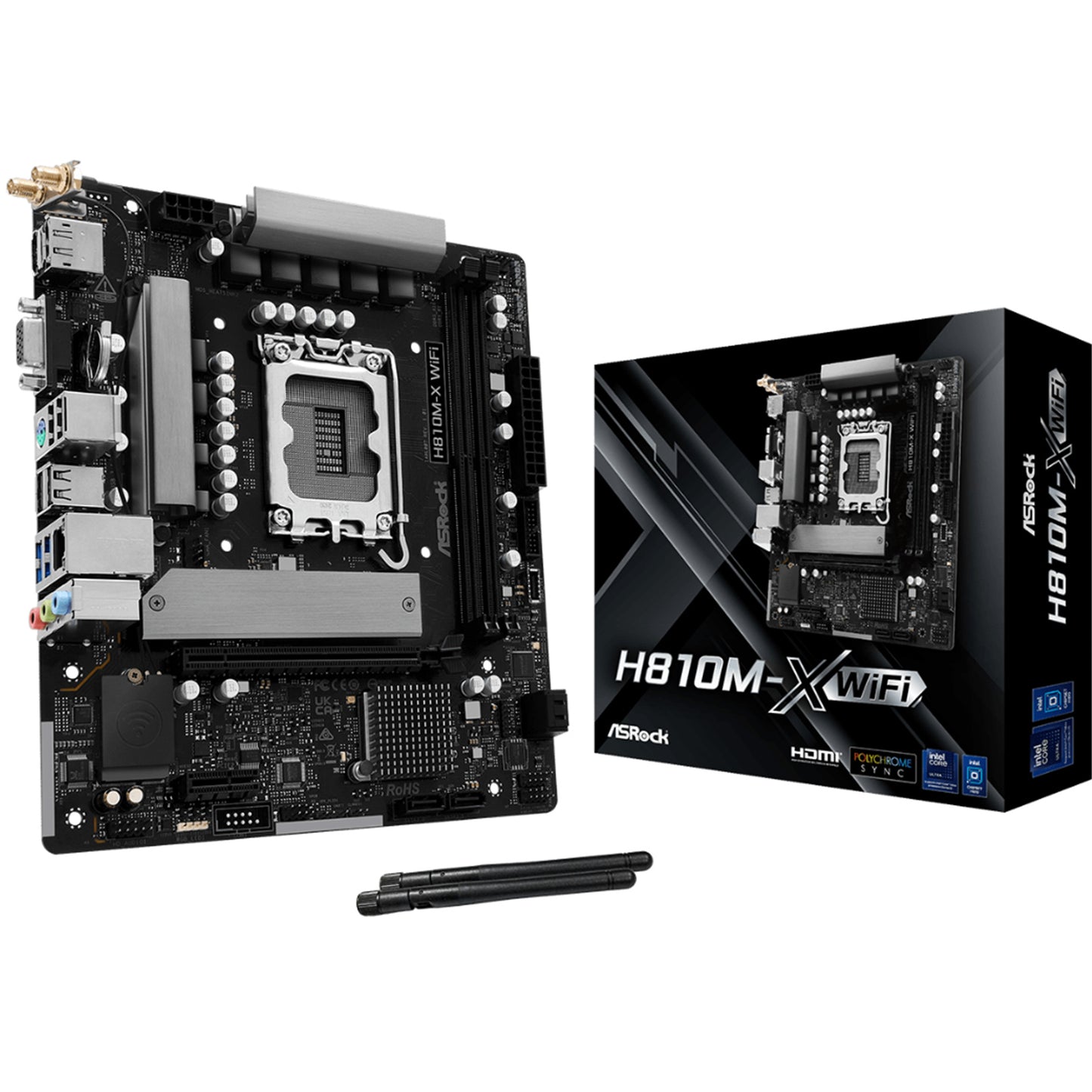 ASRock H810M-X WiFi LGA1851 mATX Motherboard