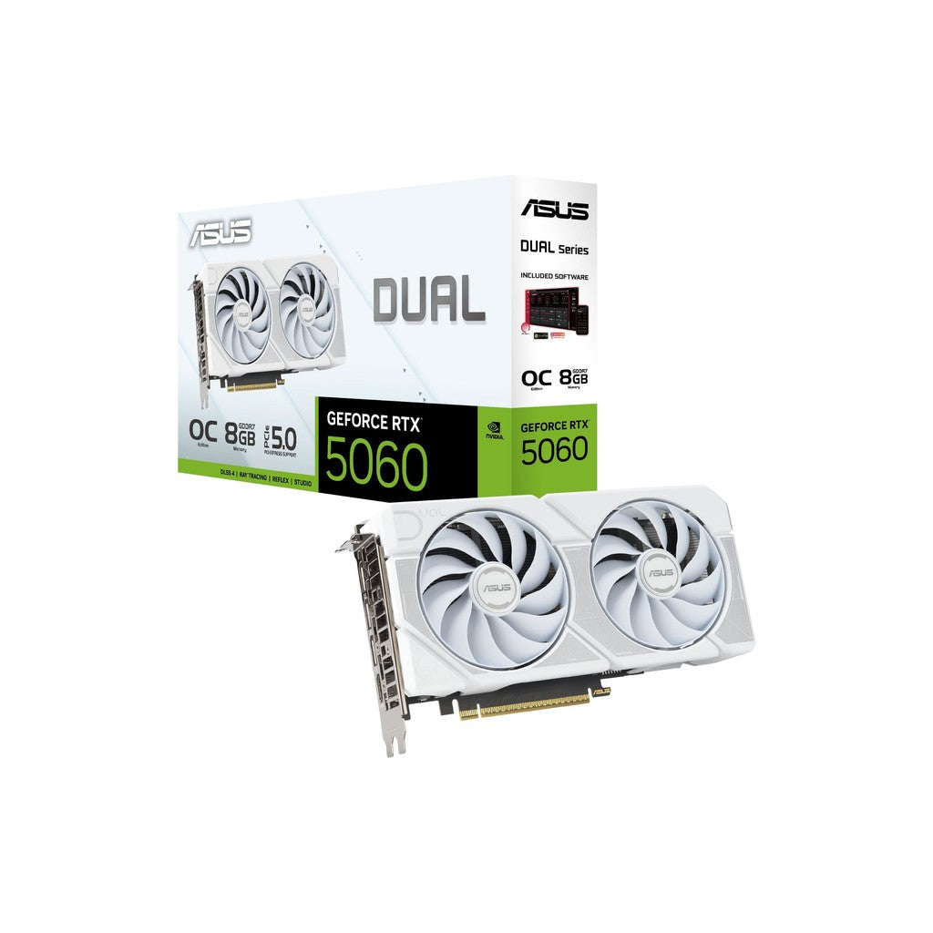 ASUS Dual NVIDIA GeForce RTX 5060 White Edition 8GB GDDR7 Graphics Card