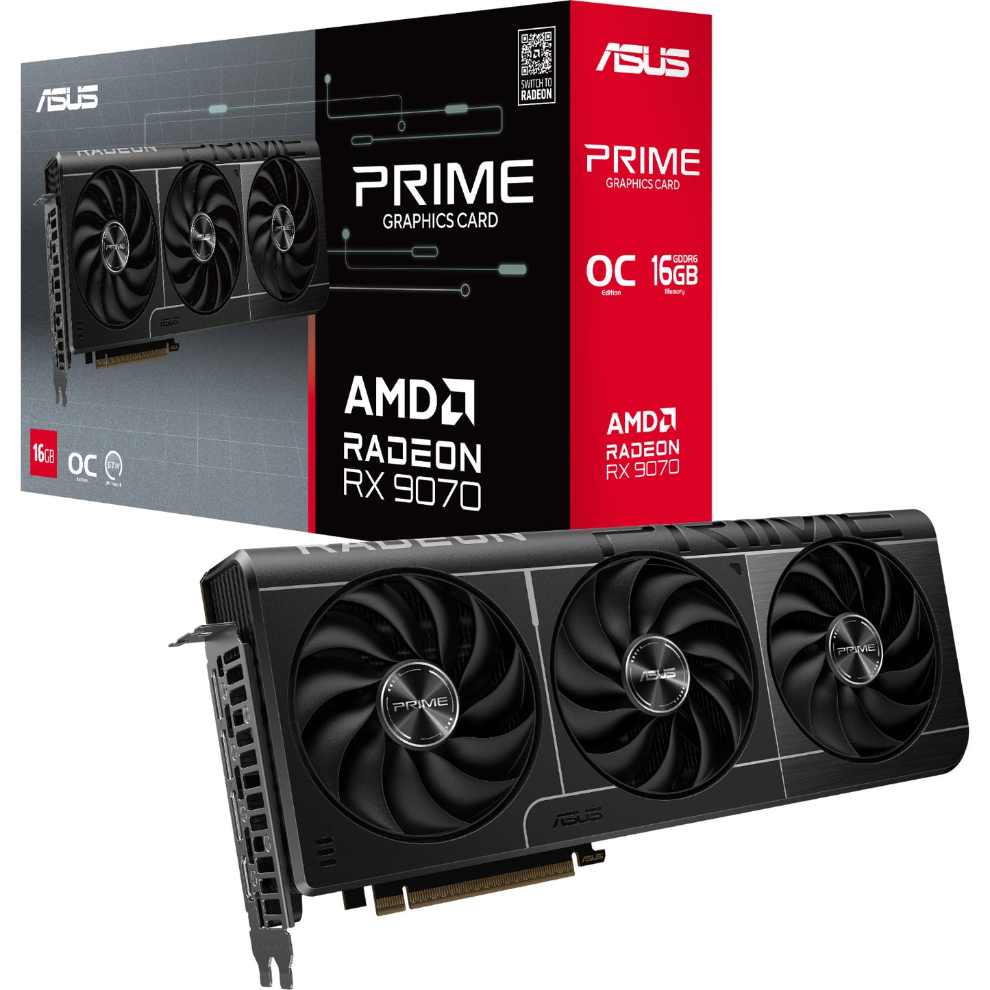ASUS PRIME AMD Radeon RX 9070 OC GDDR6 16GB Graphics Card