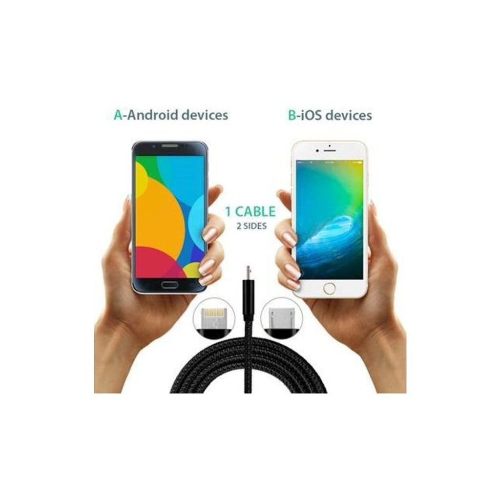 AVS iA Cable - Lightning + Micro USB to USB Type A (M) Cable 1M - Pink