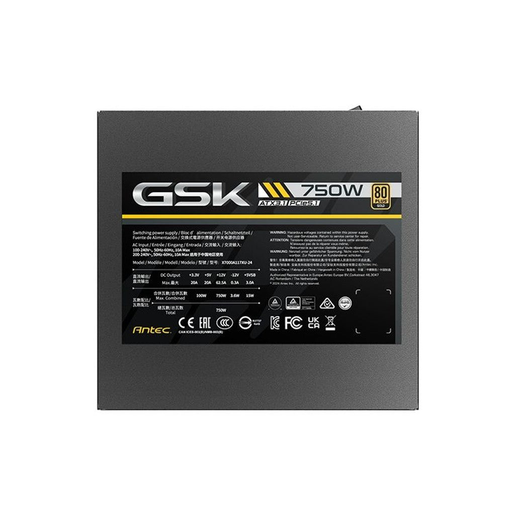 Antec GSK750 750W 80 Plus Gold Fully Modular ATX 3.1 PSU