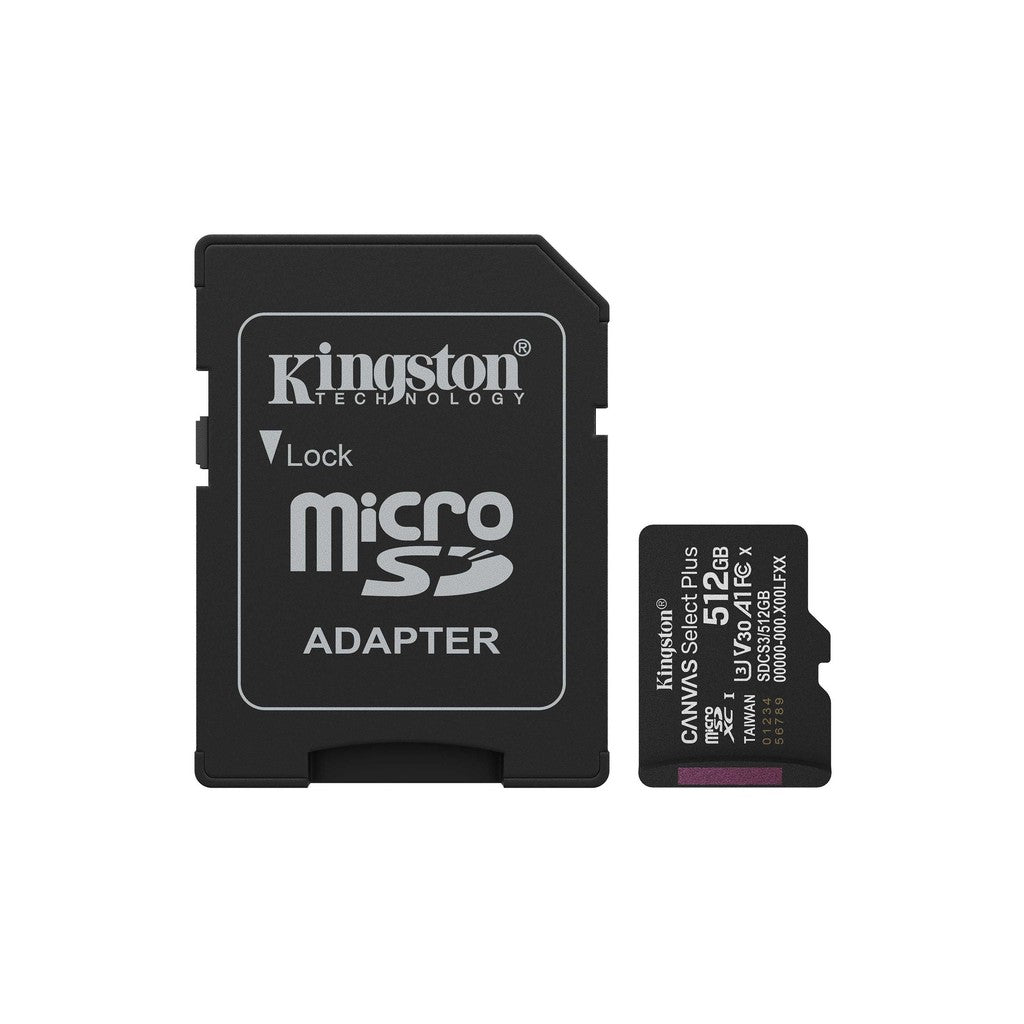 Kingston Canvas Select Plus Gen3 512GB microSD Card with Adapter