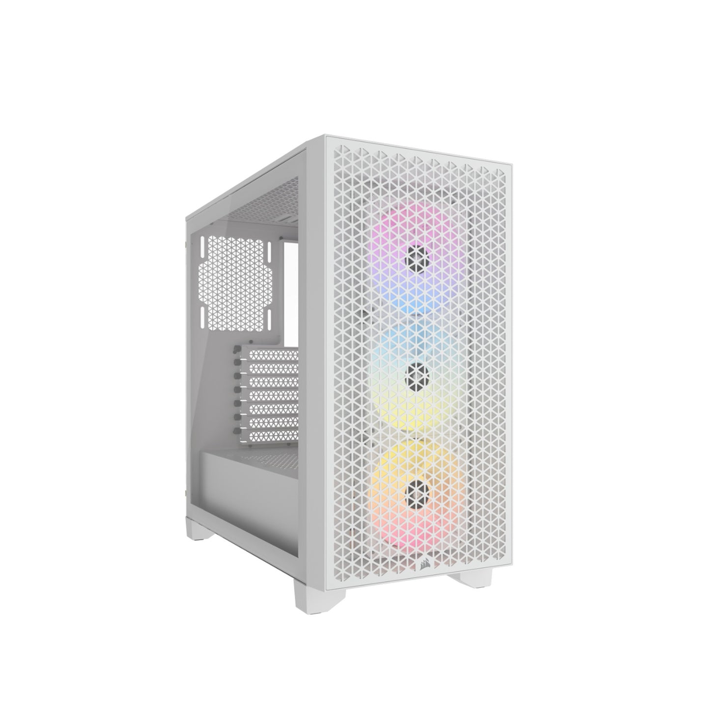 Corsair 3000D RGB White ATX Mid Tower Tempered Glass Gaming Case
