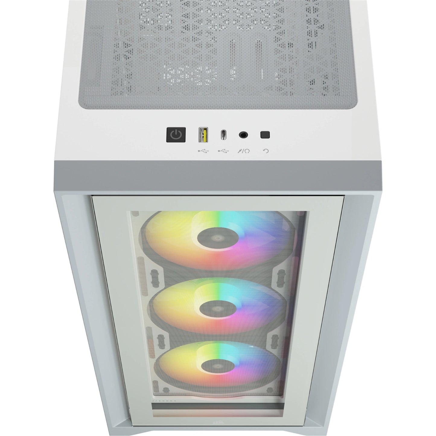Corsair iCUE 4000X RGB White ATX Mid Tower Tempered Glass Gaming Case