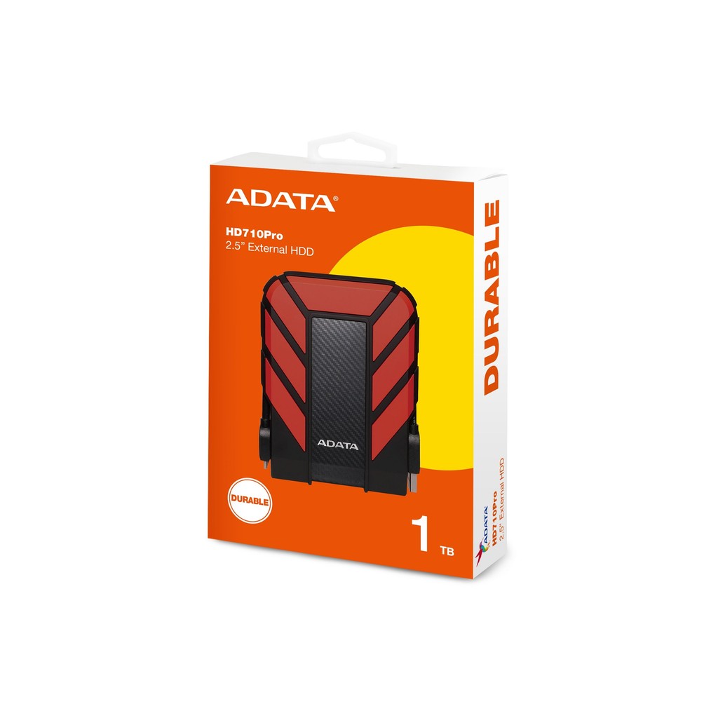 ADATA HD710 Pro 1TB Durable External HDD - Red