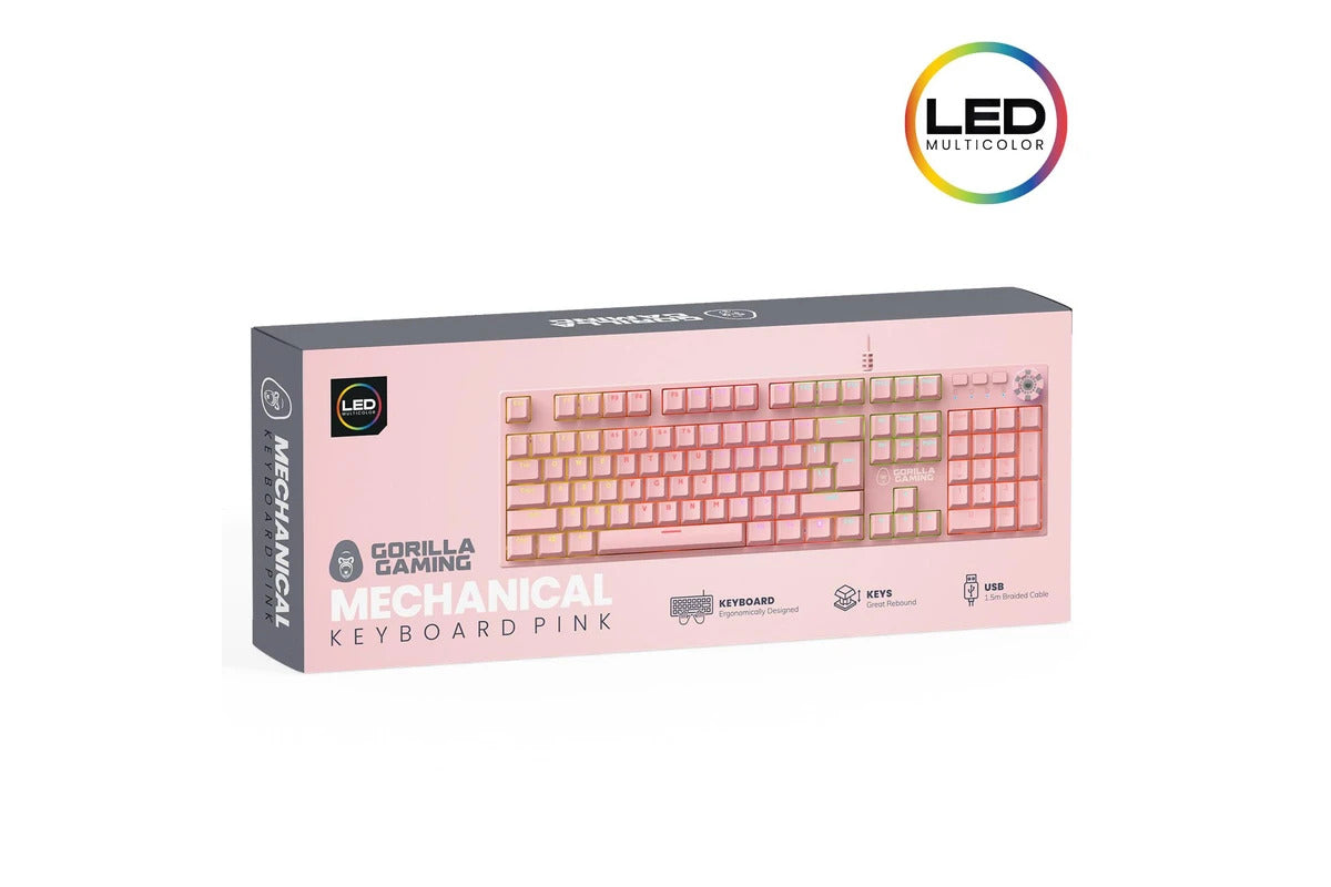 Gorilla Gaming Mechanical Keyboard - Pink