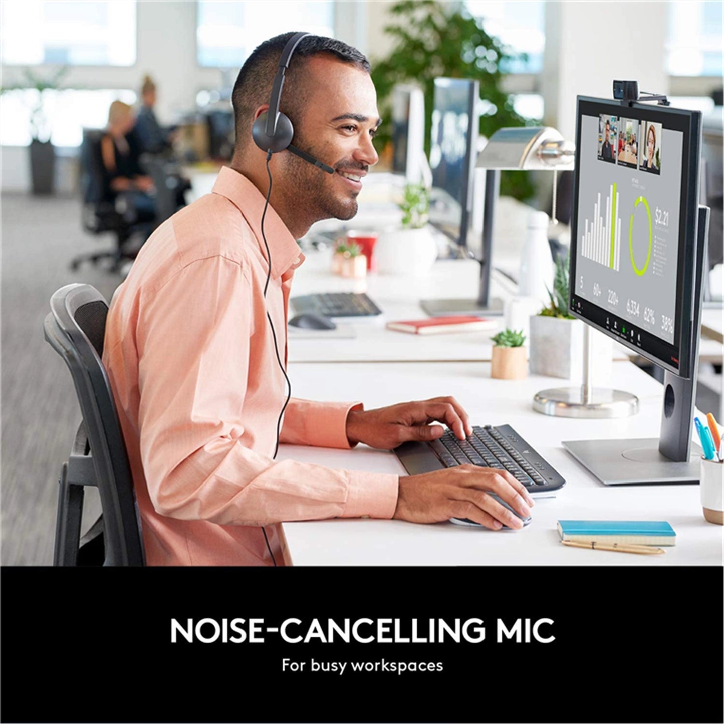 Logitech H340 USB Headset - Black