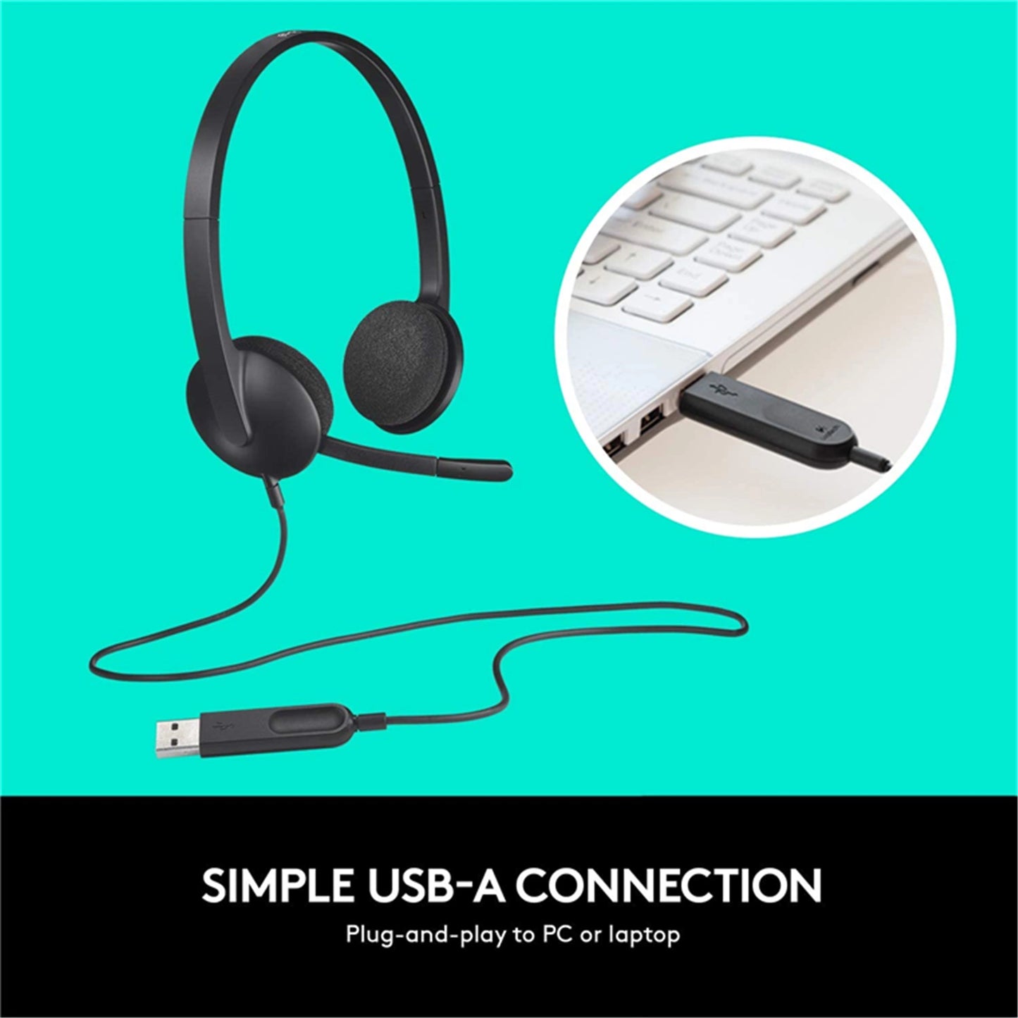 Logitech H340 USB Headset - Black