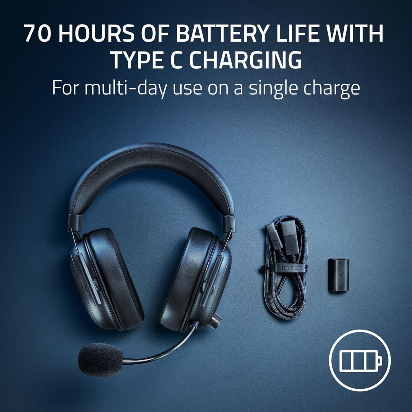 Razer BlackShark v2 HyperSpeed Wireless Gaming Headset - Black