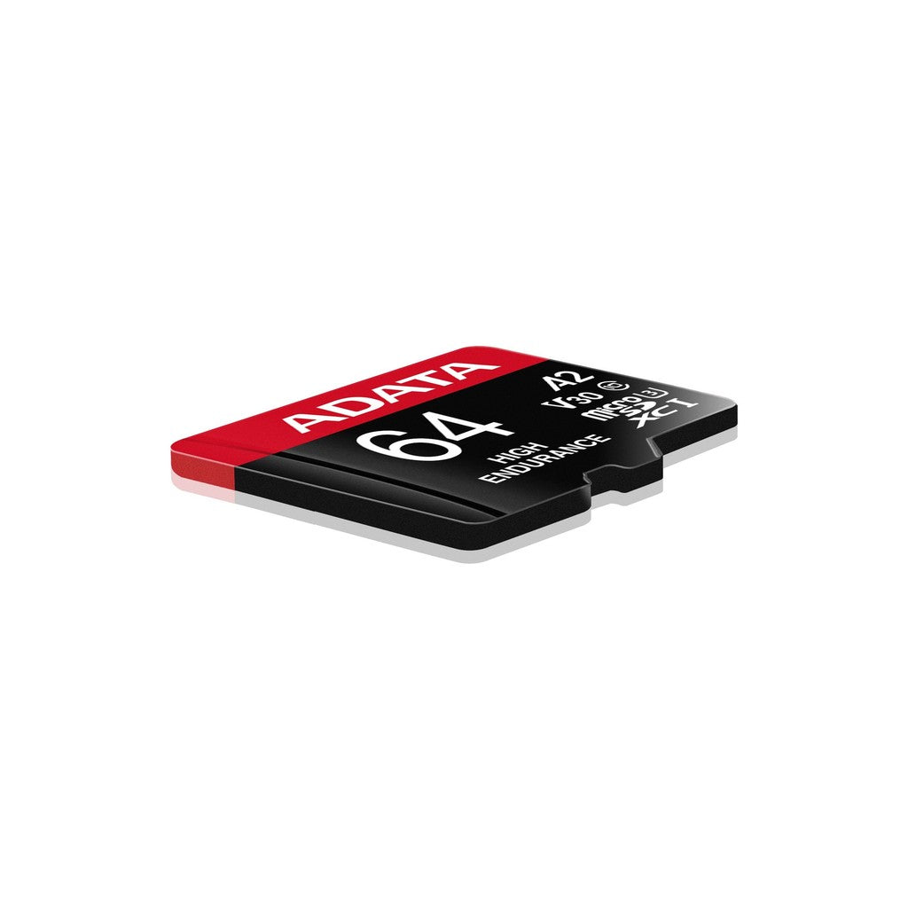 ADATA High Endurance 64GB U3 A2 V30 microSD Card with Adapter