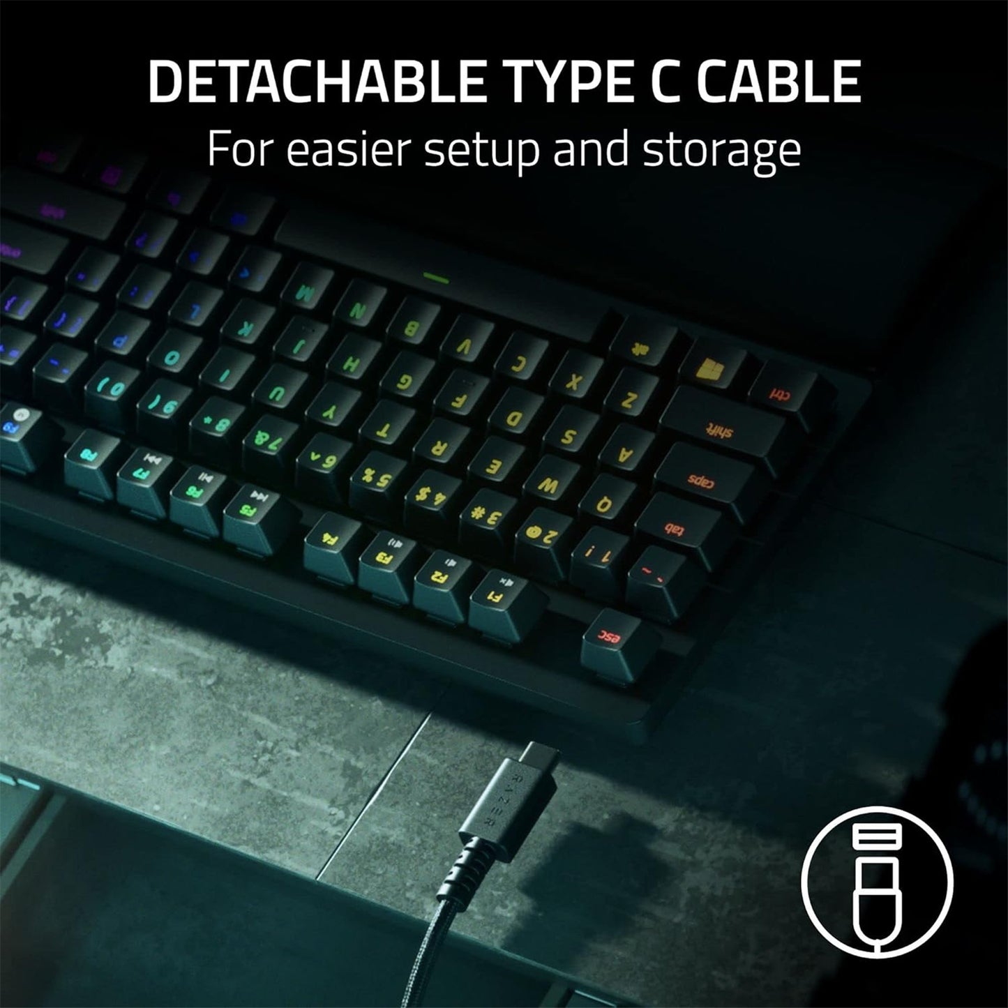 Razer Huntsman v2 TKL Wired Gaming Keyboard - Razer Clicky Optical Switch