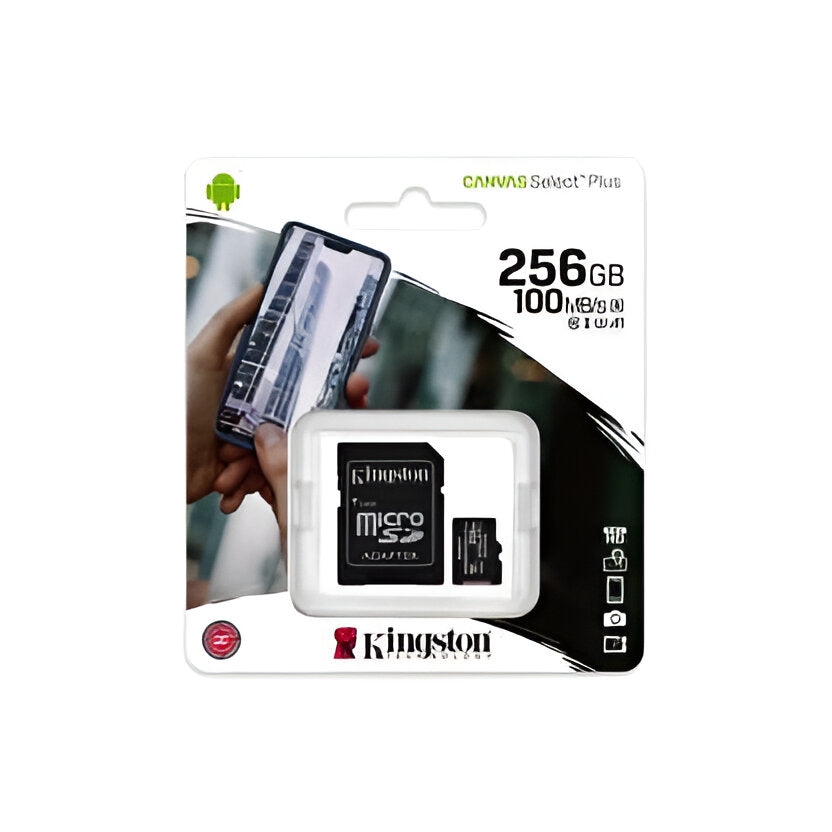Kingston Canvas Select Plus 256GB microSD Card with Adapter Lifetime Wty