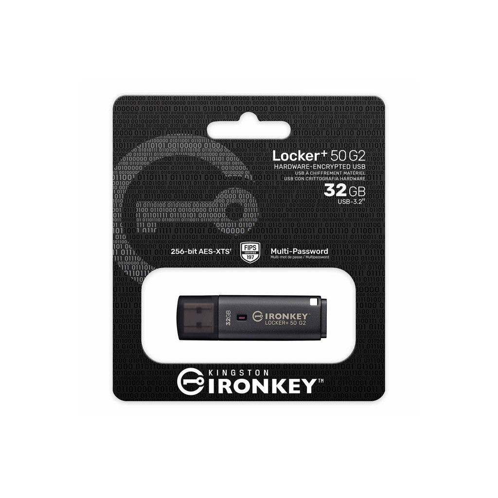 Kingston IronKey Locker+ 50 G2 32GB USB 3.2 Hardware-Encrypted Flash Drive