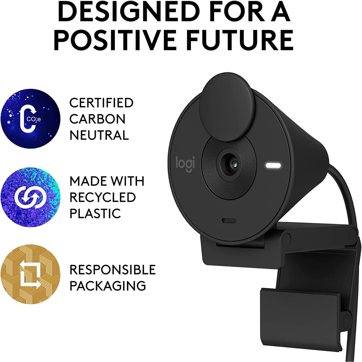 Logitech Brio 300 FHD HDR Webcam - Graphite