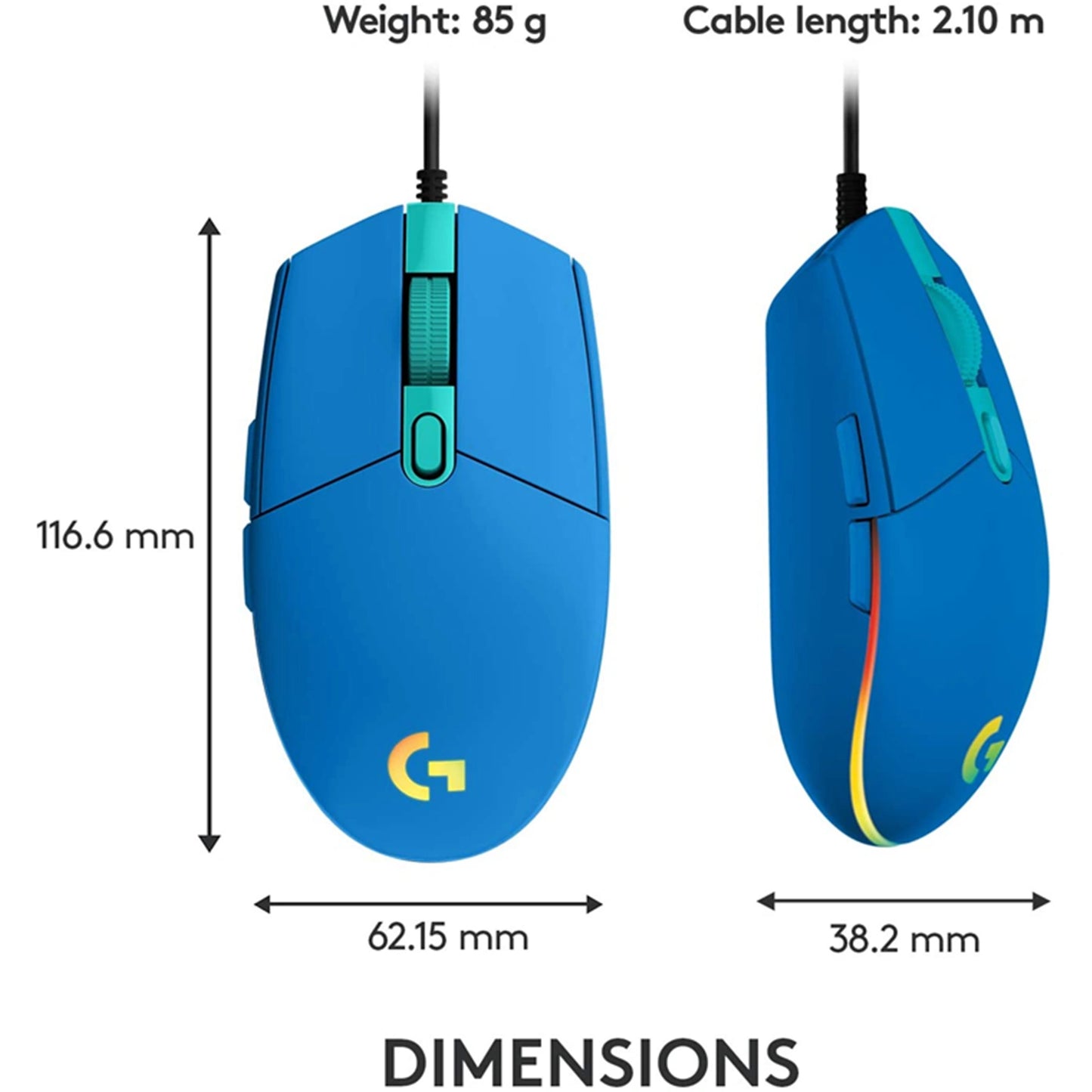 Logitech G203 LIGHTSYNC RGB Gaming Mouse - Blue