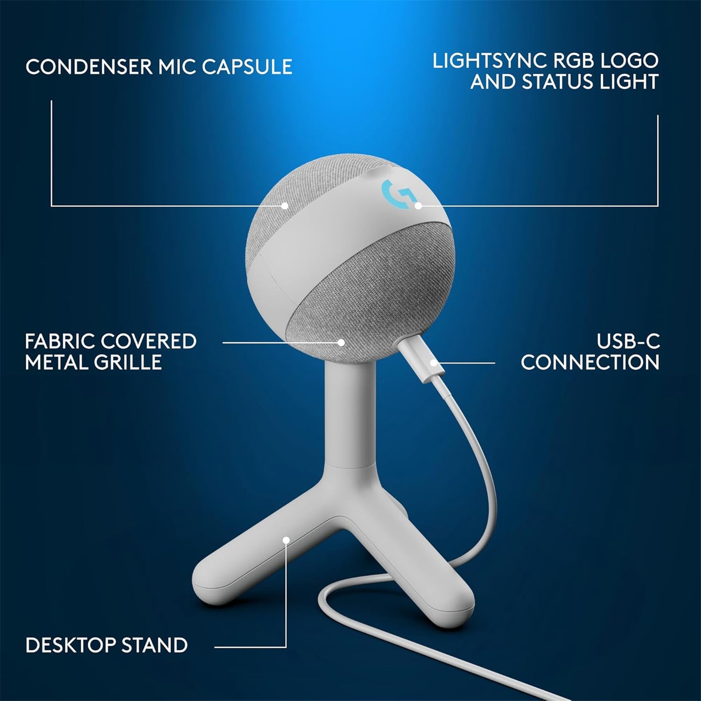 Logitech G Yeti Orb Gaming Microphone - White