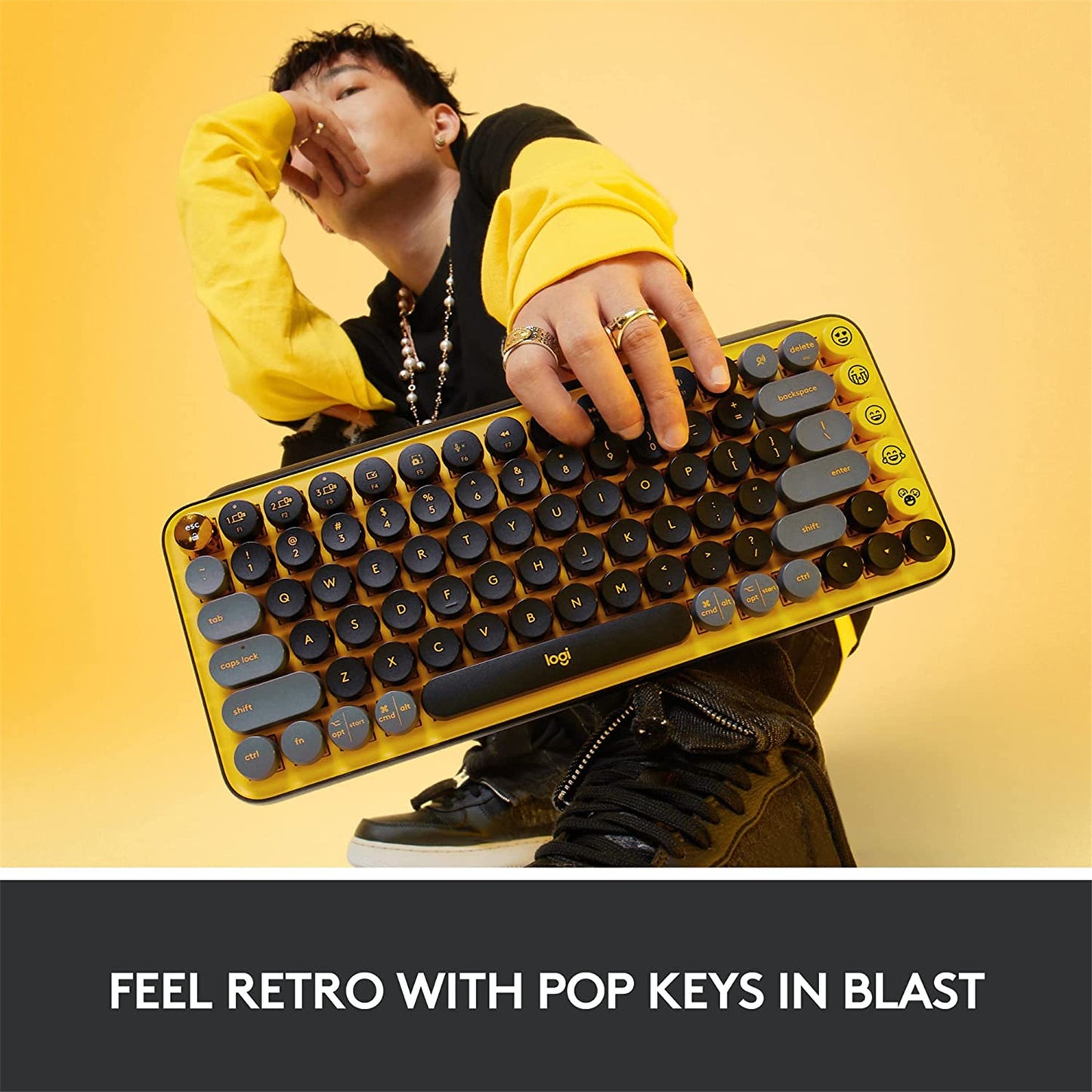 Logitech POP Keys Wireless Mechanical Keyboard with Customizable Emoji Keys