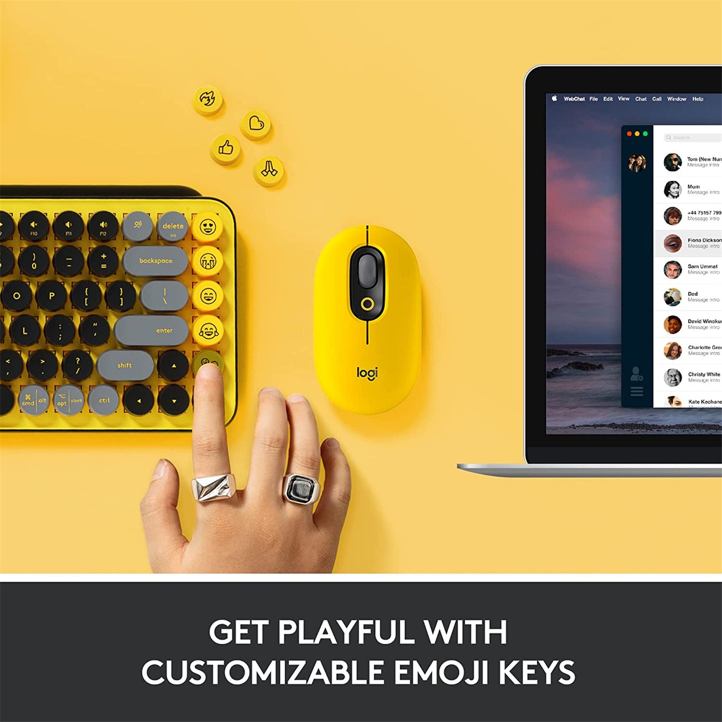 Logitech POP Keys Wireless Mechanical Keyboard with Customizable Emoji Keys