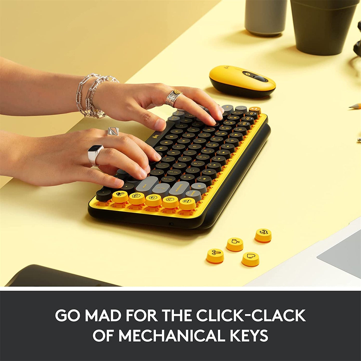 Logitech POP Keys Wireless Mechanical Keyboard with Customizable Emoji Keys