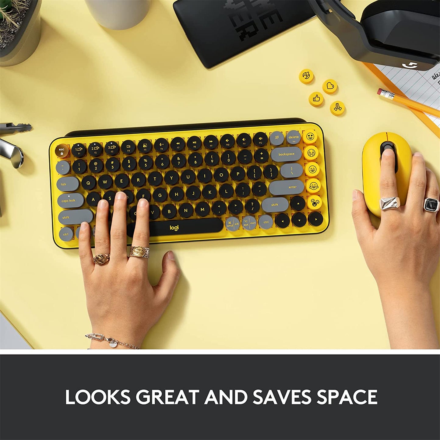 Logitech POP Keys Wireless Mechanical Keyboard with Customizable Emoji Keys
