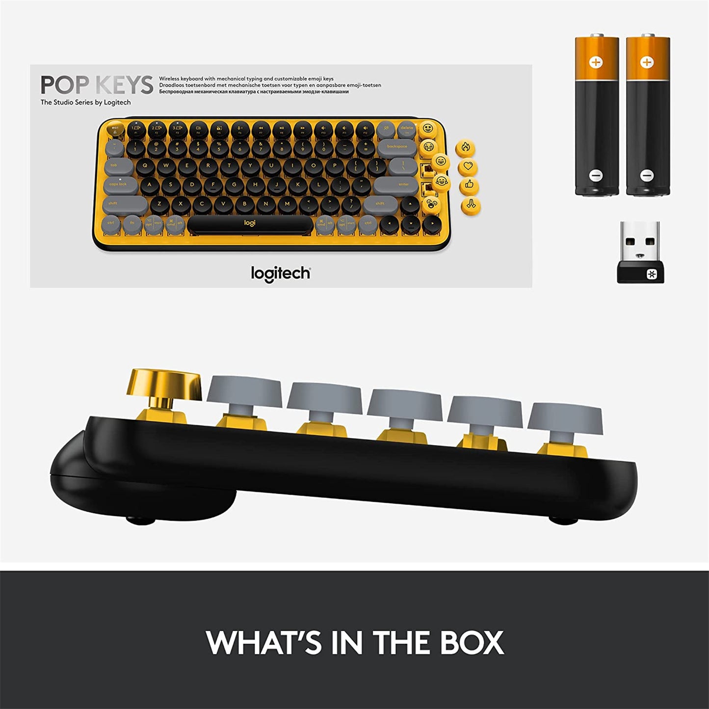 Logitech POP Keys Wireless Mechanical Keyboard with Customizable Emoji Keys