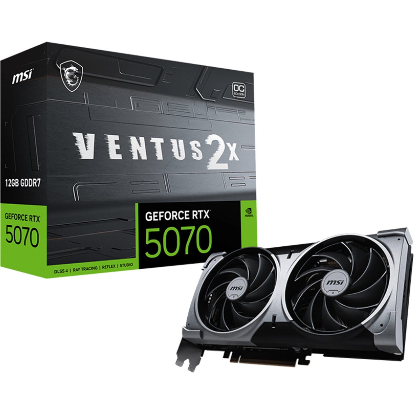MSI NVIDIA GeForce RTX 5070 VENTUS 2X OC GDDR7 12GB Graphics Card