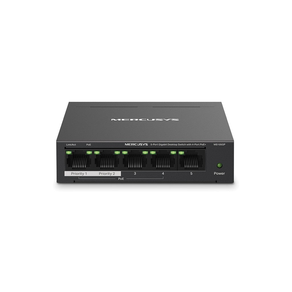 Mercusys MS105GP 5-Port Gigabit Desktop Switch with 4-Port PoE+