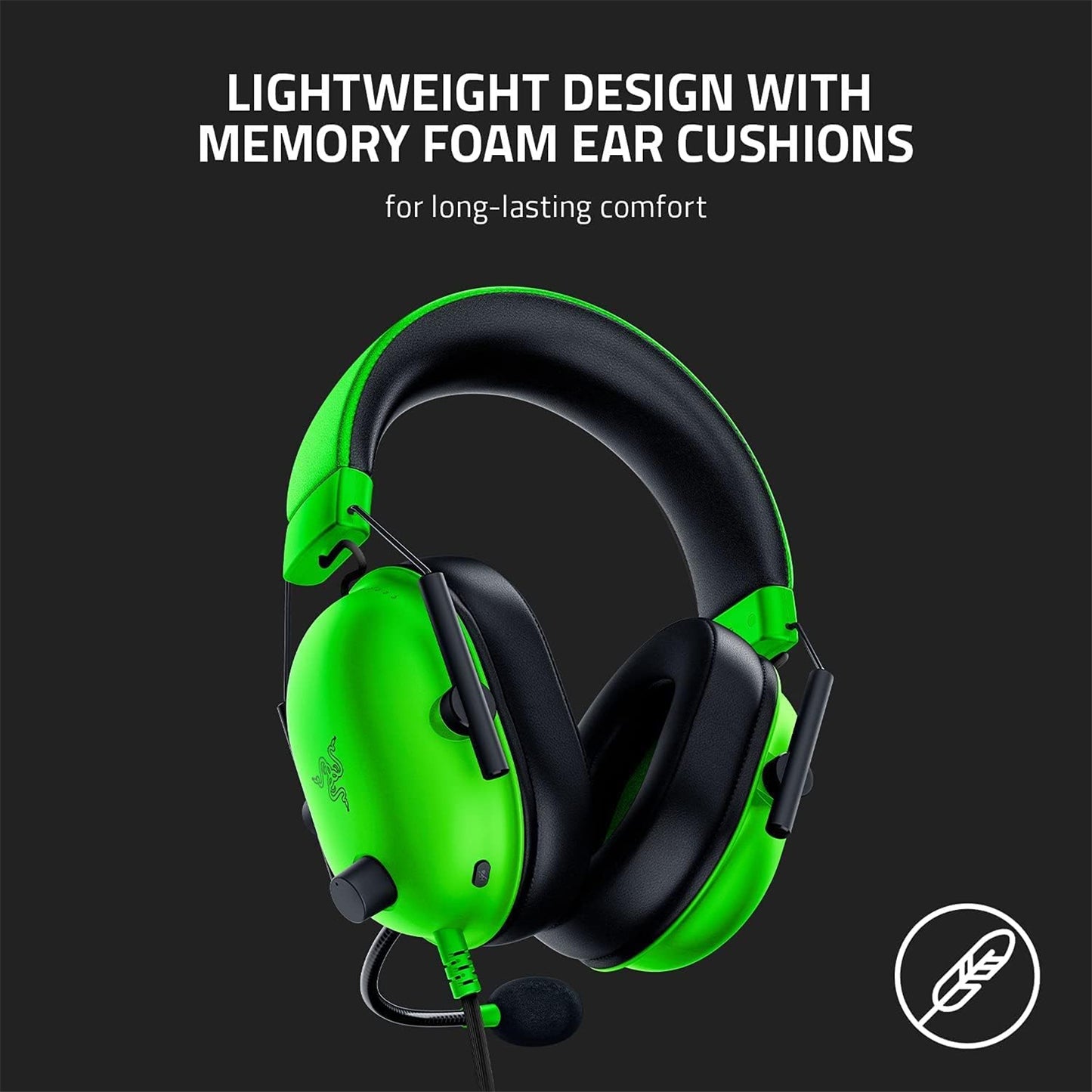 Razer BlackShark V2 X Wired Esports Gaming Headset - Green