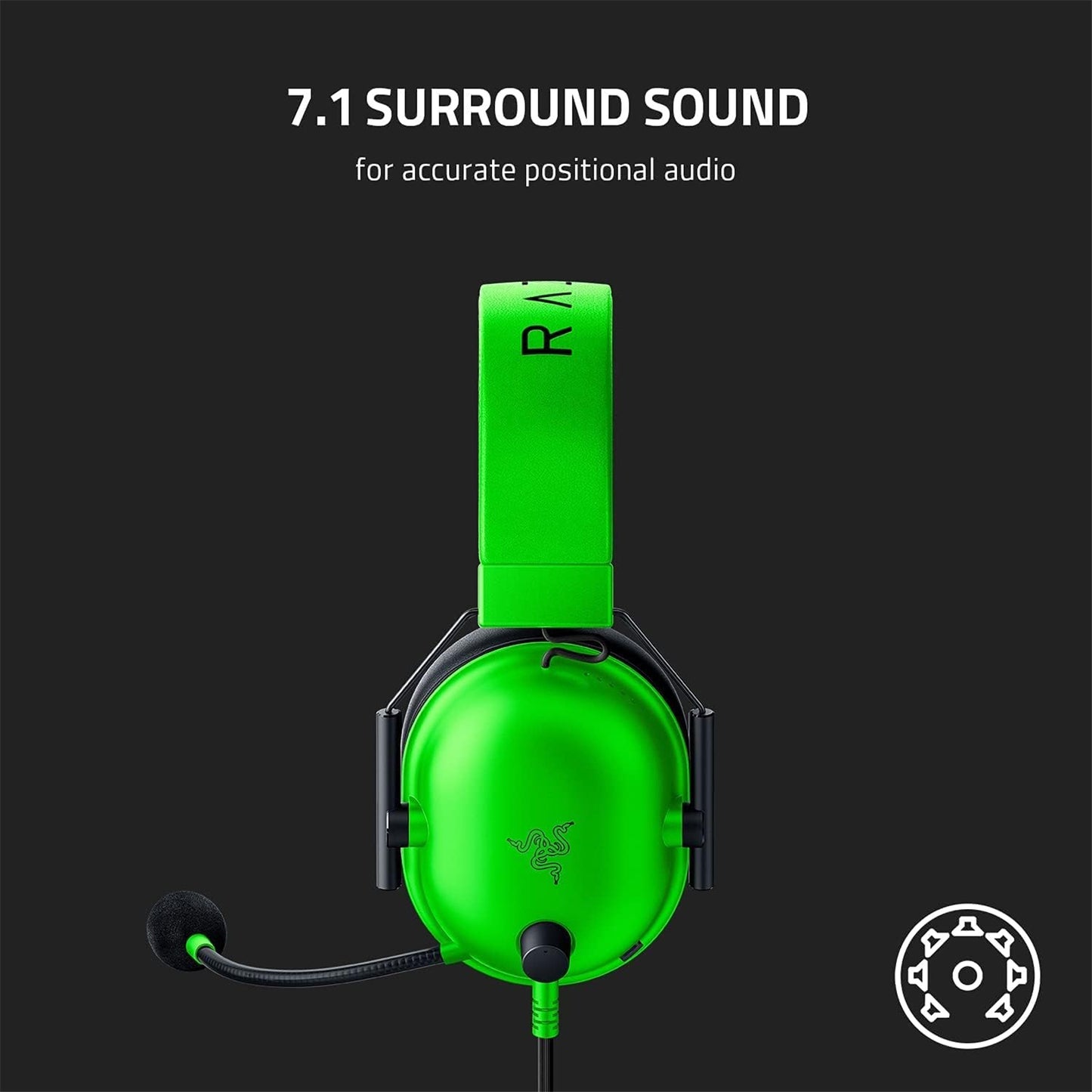Razer BlackShark V2 X Wired Esports Gaming Headset - Green