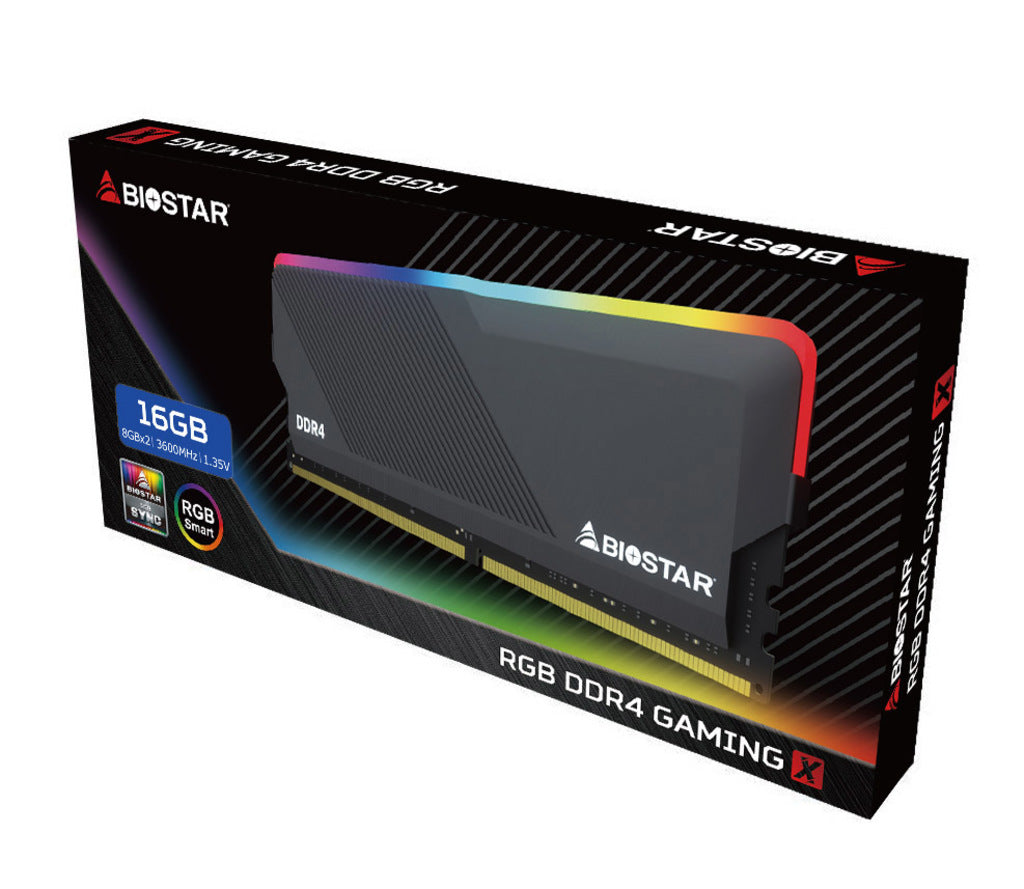 16GB (2x8) 3600mhz CL18 Biostar Gaming X DDR4 DIMM RAM