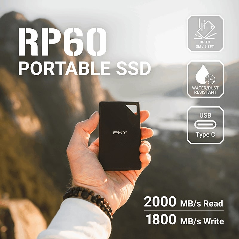 PNY RP60 2TB USB 3.2 Gen 2x2 Type-C Portable External SSD