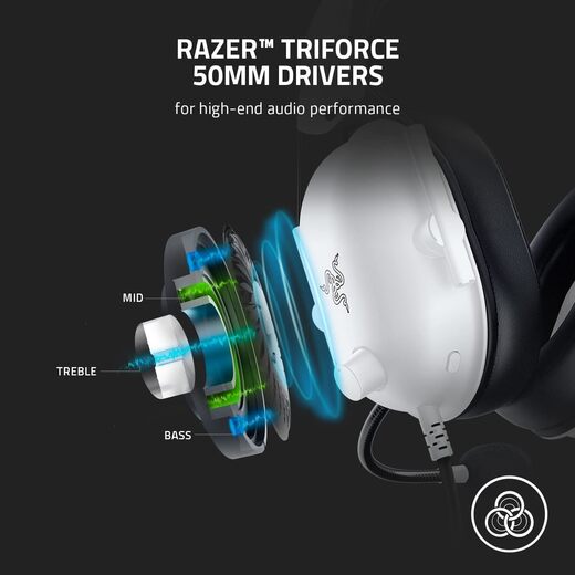 Razer BlackShark V2 X Wired Esports Gaming Headset - White