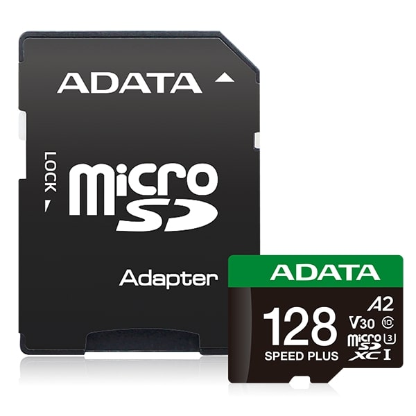 ADATA Speed Plus 128GB U3 A2 V30 microSD Card with Adapter Lifetime Wty