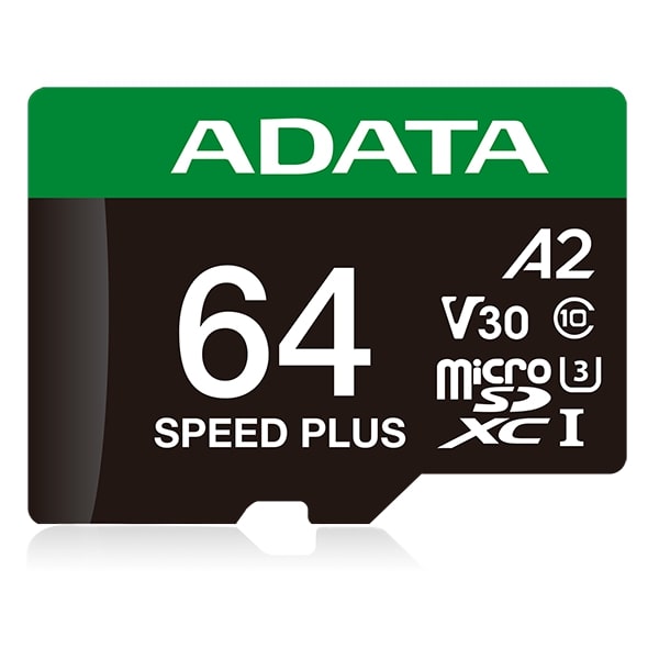ADATA Speed Plus 64GB U3 A2 V30 microSD Card with Adapter Lifetime Wty