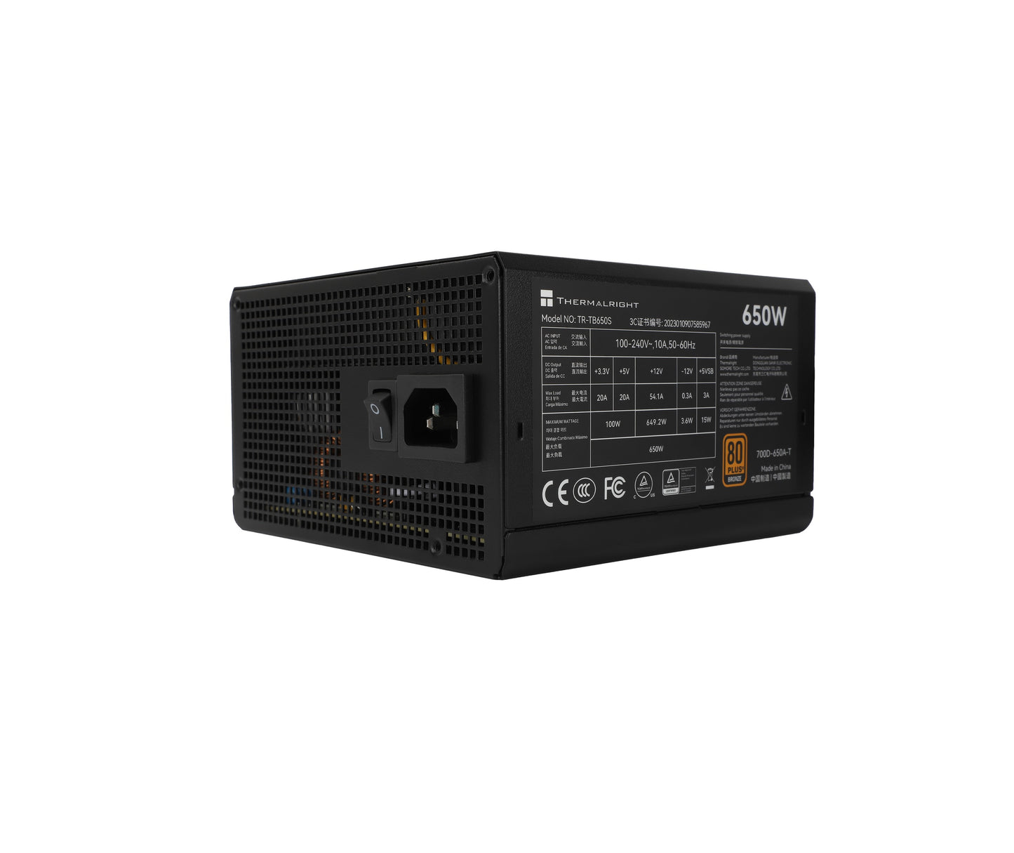 ThermalRight TB-650S 650W 80 Plus Bronze ATX PSU