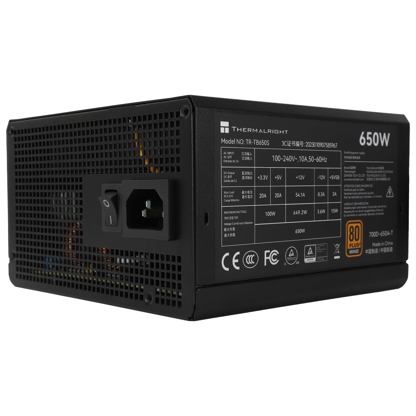 ThermalRight TB-650S 650W 80 Plus Bronze ATX PSU