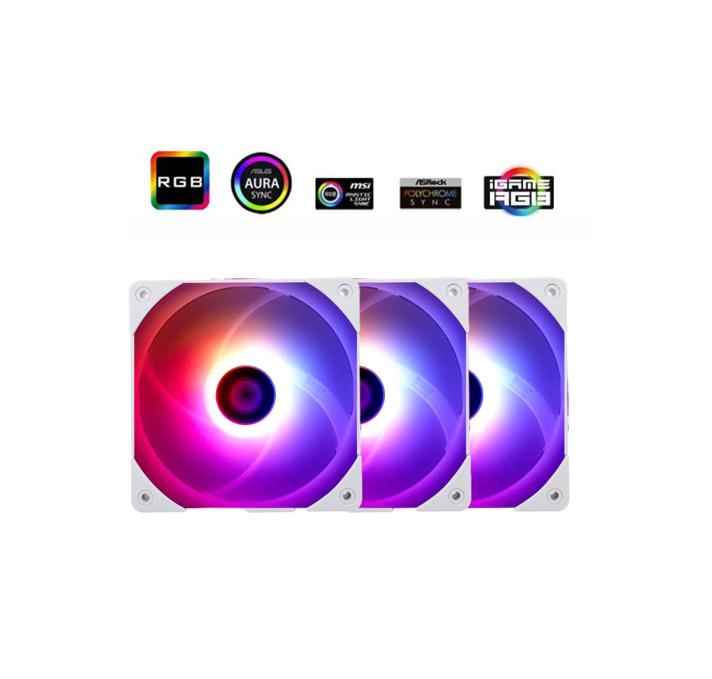 ThermalRight 3 Pack TL-C12W-S 120mm ARGB White Case Cooler Fan