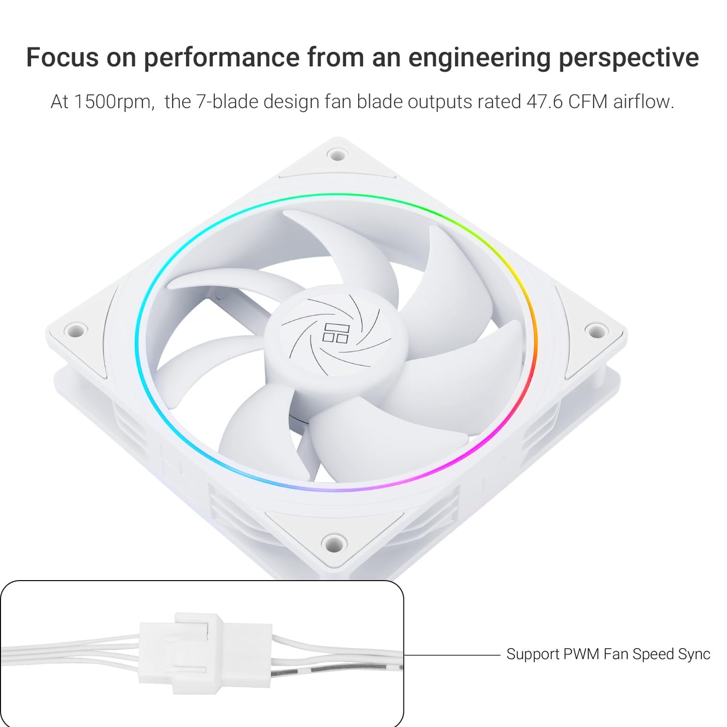 ThermalRight 3 Pack TL-S12W 120mm White ARGB Case Cooler Fan
