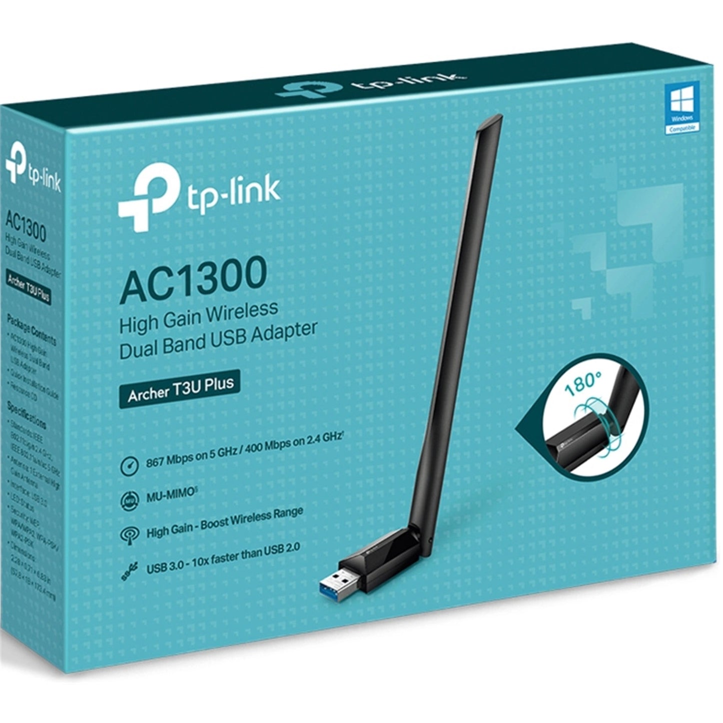 TP-Link Archer T3U Plus AC1300 Wireless High Gain Dual Band USB Adapter