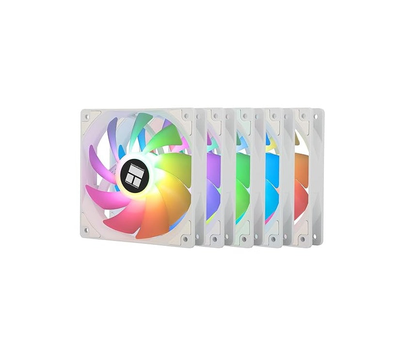 ThermalRight 5 Pack TL-C12CW-S 120mm ARGB White Case Cooler Fan