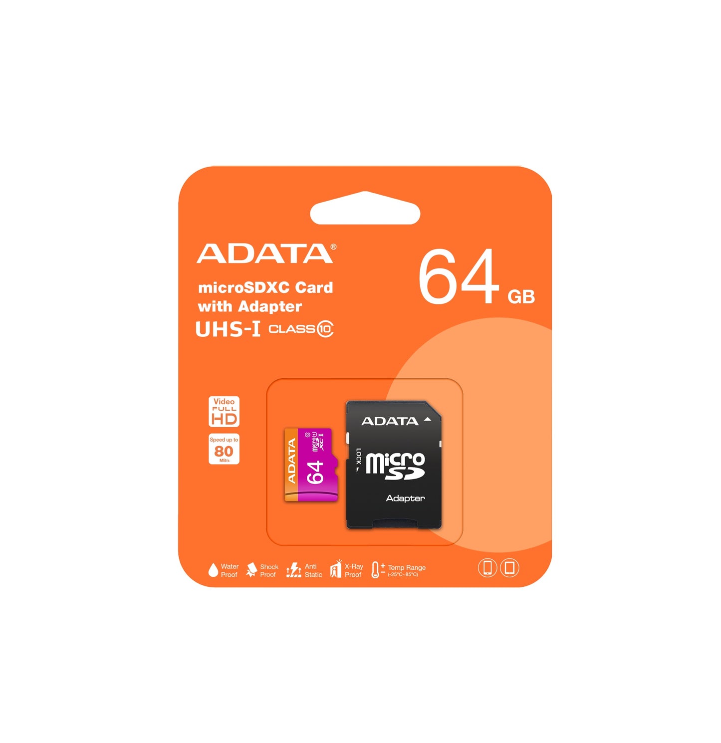 ADATA Premier 64GB microSD V10 Card with Adapter Lifetime Wty