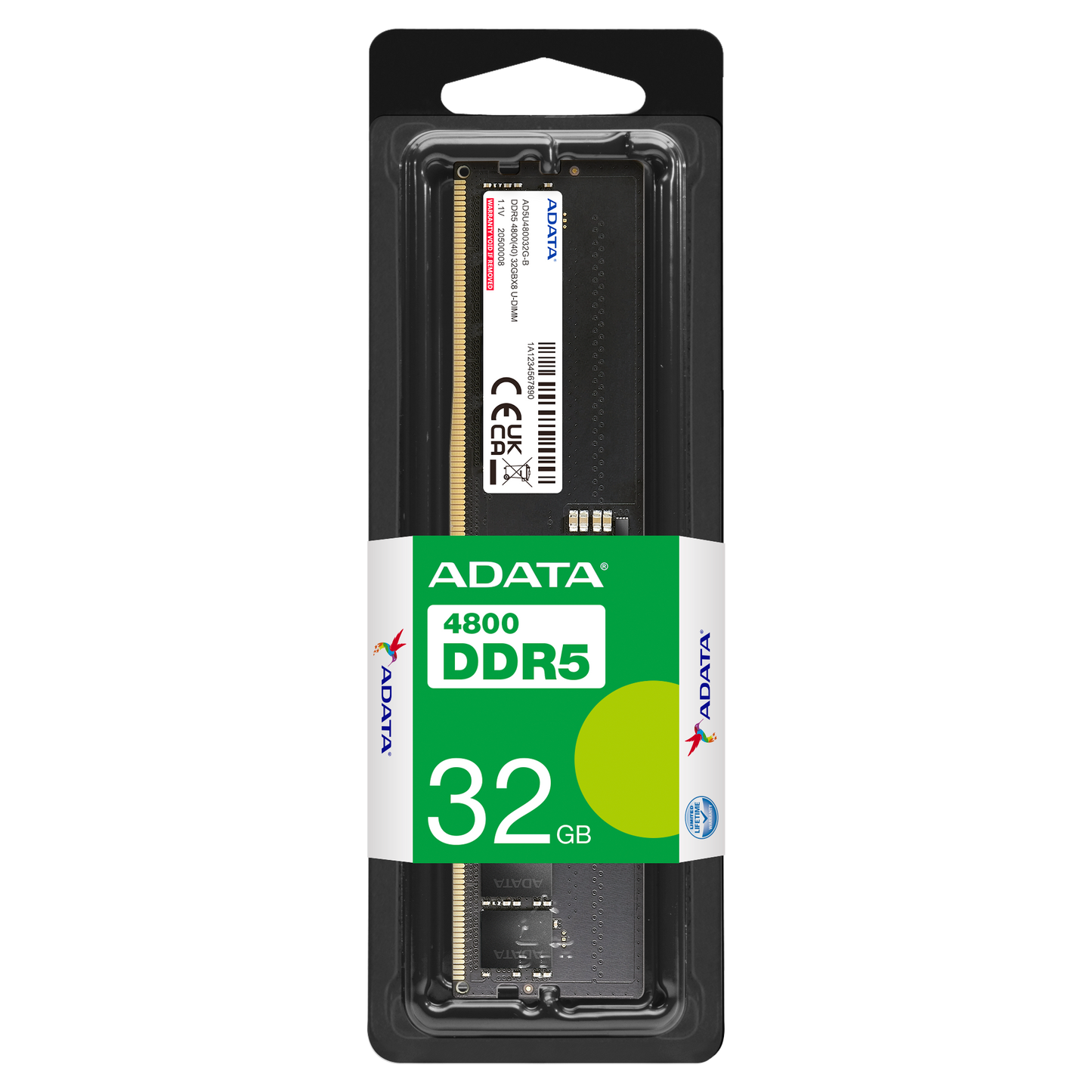 ADATA 32GB DDR5-4800 RAM DIMM Lifetime wty