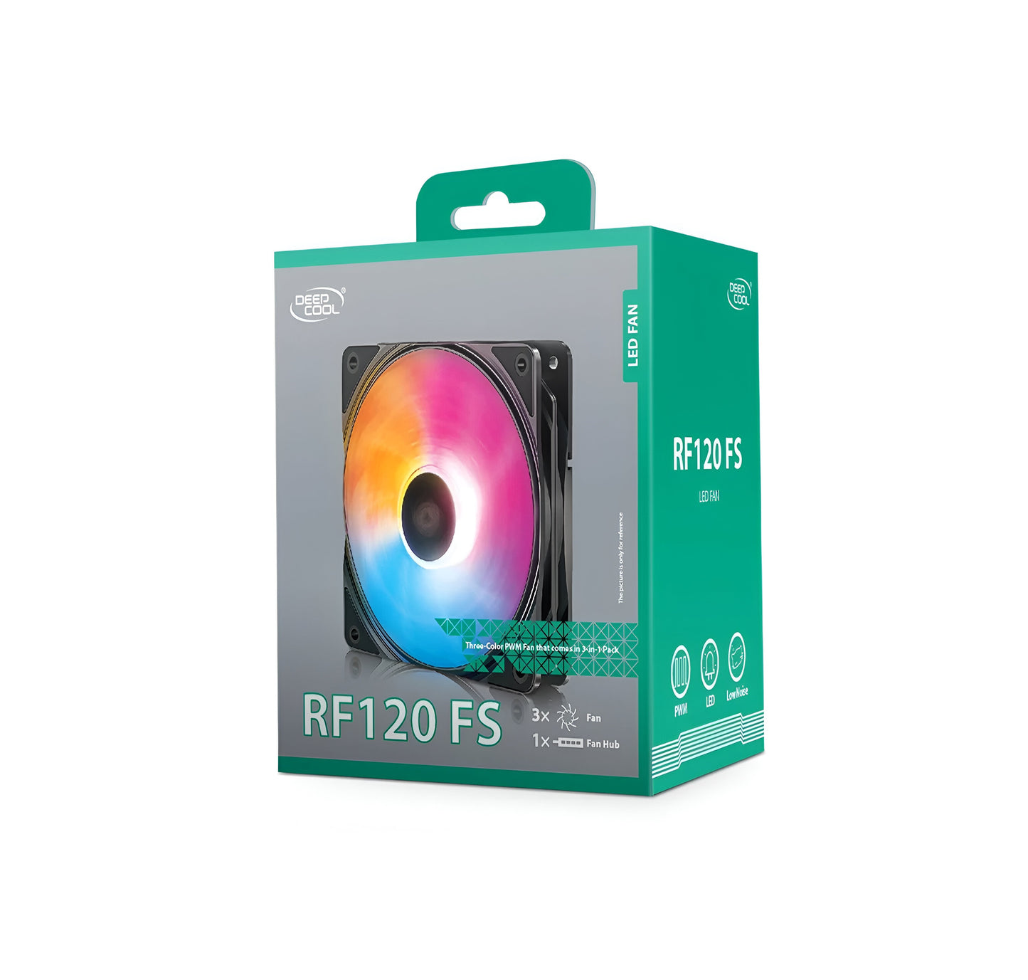 120mm Deepcool RF120 FS Case Fan Triple Pack w/ Fan Hub 1 Yr Wty