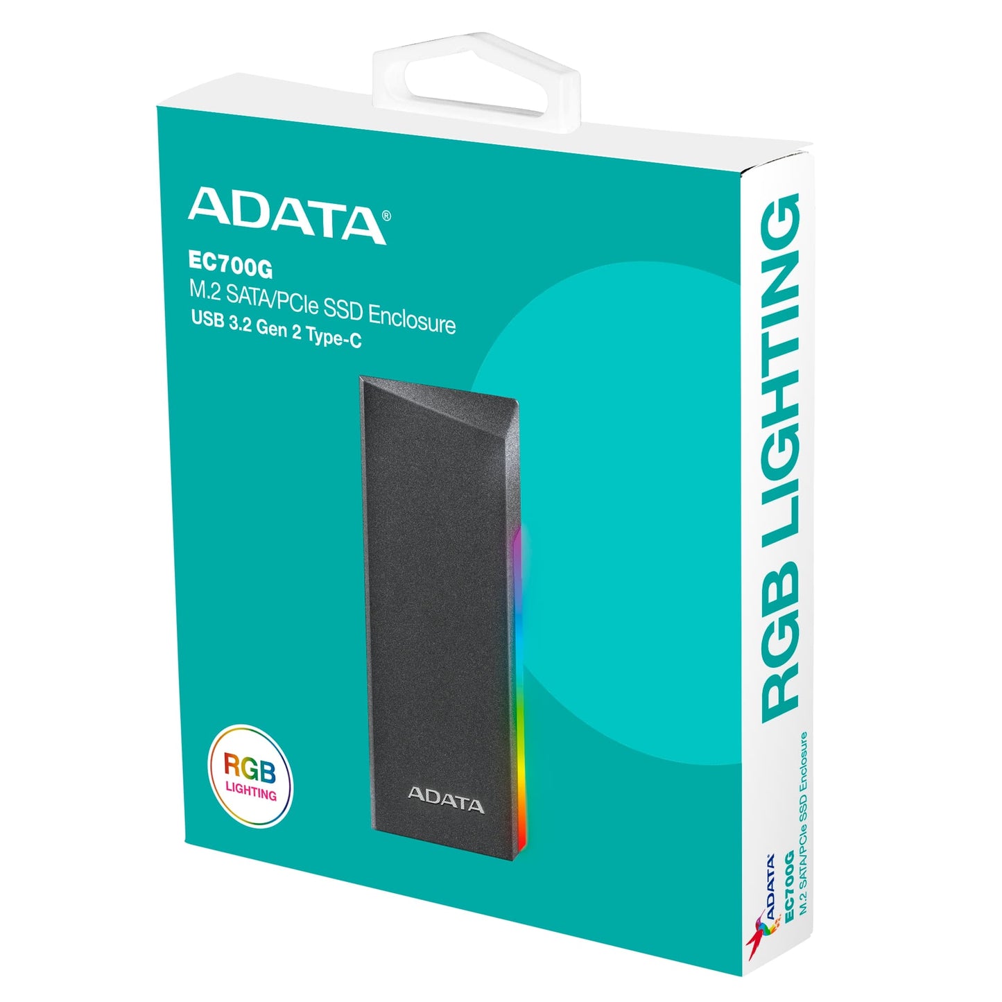 ADATA EC700G M.2 USB3.2 Type-C External SSD Enclosure - RGB
