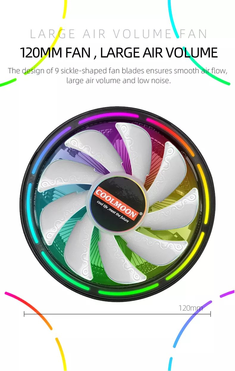 COOLMOON GLORY II RGB 3Pin CPU Air Cooler
